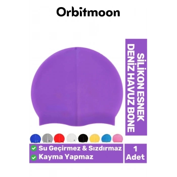 Premium Seri Su Geçirmez Sızdırmaz Kaymaz Silikon Yüzücü Elastik Yüzme Şapkası Havuz Deniz Bonesi