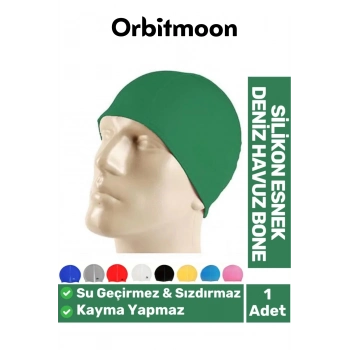 Premium Seri Su Geçirmez Sızdırmaz Kaymaz Silikon Yüzücü Elastik Yüzme Şapkası Havuz Deniz Bonesi