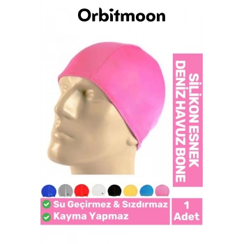 Premium Seri Su Geçirmez Sızdırmaz Kaymaz Silikon Yüzücü Elastik Yüzme Şapkası Havuz Deniz Bonesi