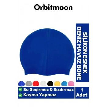 Premium Seri Su Geçirmez Sızdırmaz Kaymaz Silikon Yüzücü Elastik Yüzme Şapkası Havuz Deniz Bonesi