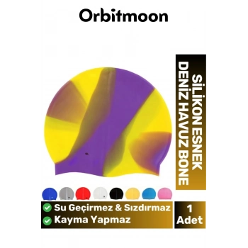 Premium Seri Su Geçirmez Sızdırmaz Kaymaz Silikon Yüzücü Elastik Yüzme Şapkası Havuz Deniz Bonesi