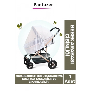 Premium Sinek Örümcek Böcek Karşı Koruma Mikro Delik Tak Çıkar 100x80x80 Bebek Arabası Cibinliği