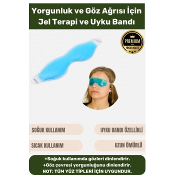 Premium Soğuk Sıcak Uygulama Göz Terapi Bandı Işık Önleyici Göz Dinlendirme Jel Uyku Bandı