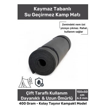 Premium Su Geçirmez Konforlu Taşıma Askılı Çift Taraflı Zemin Çadır Uyku Kamp Matı Yer Minderi 6,5mm