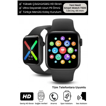 Premium T500 Plus Ips Ekran Spor Sağlık Sensörlü Ios Android Uyumlu Tansiyon Nabız Ölçer Akıllı Saat