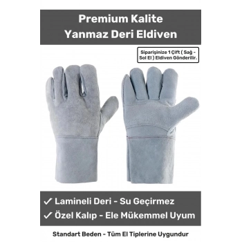 Premium Tasarım Isıya Dayanıklı Kaynak Yangın Su Geçirmez Çok Amaçlı Yanmaz Deri Eldiven
