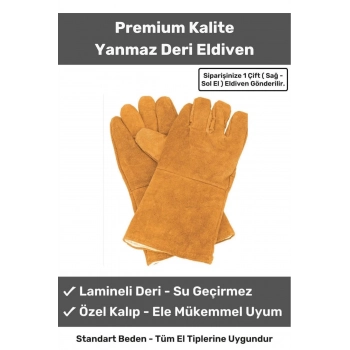 Premium Tasarım Isıya Dayanıklı Kaynak Yangın Su Geçirmez Çok Amaçlı Yanmaz Deri Eldiven