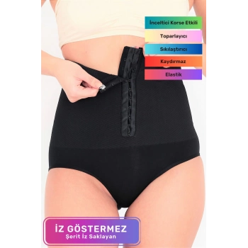 Premium Toparlayıcı Sıkılaştırıcı Vücut Şekillendirici Kaymaz Ağraflı Yüksek Bel Slip Korse