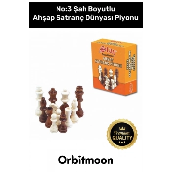 Premium Üretim Şah Boyu No: 3 Eksik Takımı Tamamlama Uyumlu Ahşap Satranç Dünyası Piyonu
