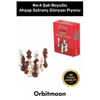 Premium Üretim Şah Boyu No: 4 Eksik Takımı Tamamlama Uyumlu Ahşap Satranç Dünyası Piyonu