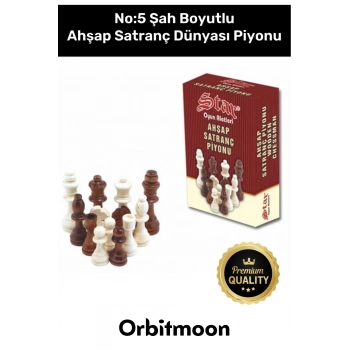 Premium Üretim Şah Boyu No: 5 Eksik Takımı Tamamlama Uyumlu Ahşap Satranç Dünyası Piyonu