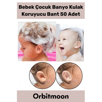 Premium Üretim Su Kaçırmaz Yumuşak Güvenli Bebek Banyo Kulak Koruyucu Şeffaf Bant 50 Adet