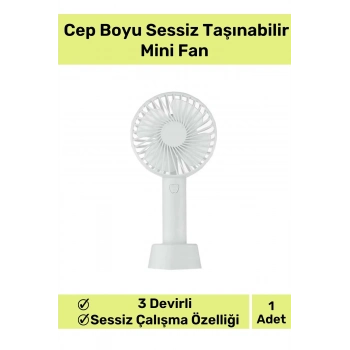 Premium Üretim Usb Şarjlı 3 Kademeli Sessiz Taşınabilir Mini Fan Pervaneli Soğutucu Küçük Vantilatör