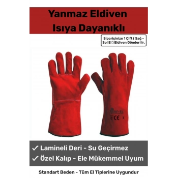 Premium Ürün Kaynak Yangın İçin Yanmaz Su Geçirmez Isıya Dayanıklı Eldiven Çok Amaçlı Deri Eldiven