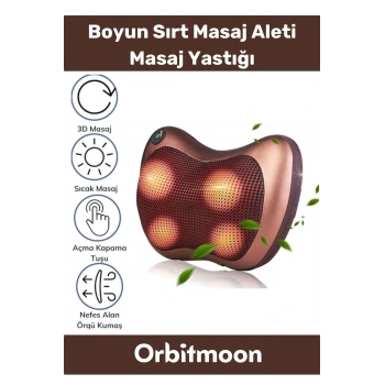 Premium Yıkanabilir Kılıflı Aydınlatma Kutulu 4 Başlıklı Araç Ev Ofis Omuz Boyun Sırt Masaj Aleti