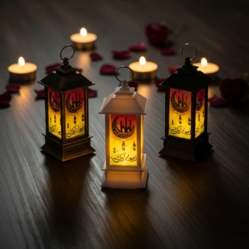 #LedLamba Ramazan Temalı Manevi Ambiyans Kare Kubbe Dekoratif Pilli Masaüstü Aydınlatma LED Lamba