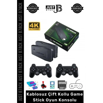 #RetroAtari 20000 Oyunlu 4K Çözünürlük 2.4g Uyumlu Kablosuz Çift Kollu Game Stick Atari Oyun Konsolu