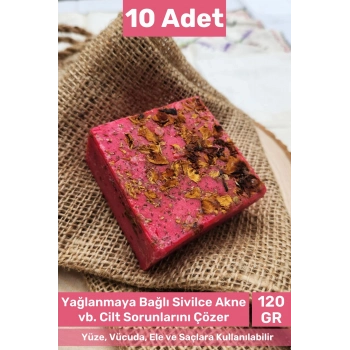 #sabun %100 Doğal Güzel Kokulu El Yüz Saç Cilt Vücut Orijinal Gül Sabunu 120g - 10 Adet