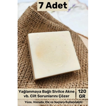 #sabun %100 Doğal Güzel Kokulu El Yüz Saç Cilt Vücut Orijinal Keçi Sütlü Sabunu 120g - 7 Adet