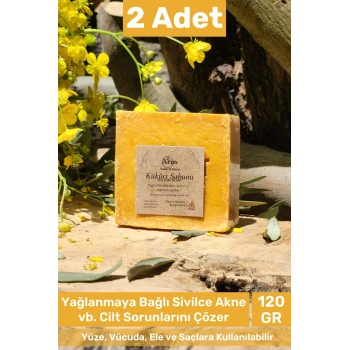 #sabun %100 Doğal Güzel Kokulu El Yüz Saç Cilt Vücut Orijinal Kükürt Sabunu 120g - 2 Adet