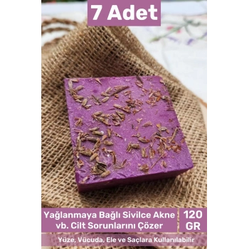 #sabun %100 Doğal Güzel Kokulu El Yüz Saç Cilt Vücut Orijinal Lavanta Sabunu 120g - 7 Adet