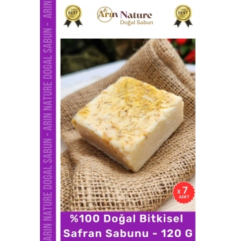 #safran %100 Doğal Güzel Kokulu El Yüz Saç Vücut Orijinal Bitkisel Safran Sabunu 120g - 7 Adet