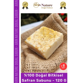 #safran %100 Doğal Güzel Kokulu El Yüz Saç Vücut Orijinal Bitkisel Safran Sabunu 120g - 8 Adet