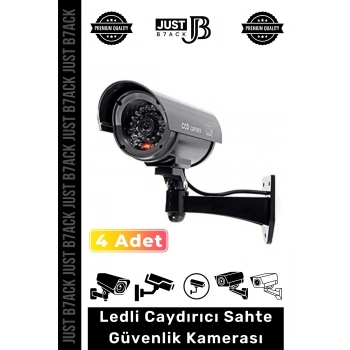 #SahteKamera Ev Ofis İş Yeri Bahçe Gece Görüşlü Pilli Ledli Caydırıcı Güvenlik Kamerası 4 Adet