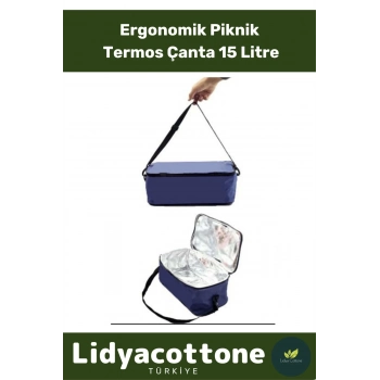 Şık Görünüm Soğuk Sıcak Tutan Isı Yalıtımlı Piknik Kamp Plaj Araç Çantası Termos Çanta 15 Litre