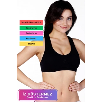 Özel Üretim Sıkılaştırıcı Toparlayıcı Esnek Rahat Şekillendirici Kalın Askılı Sporcu Pedli Bustiyer