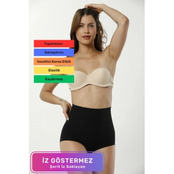 Premium Kaymaz Kadın Toparlayıcı Vücut Şekillendirici Kaymayan Lazer Kesim Slip Korse