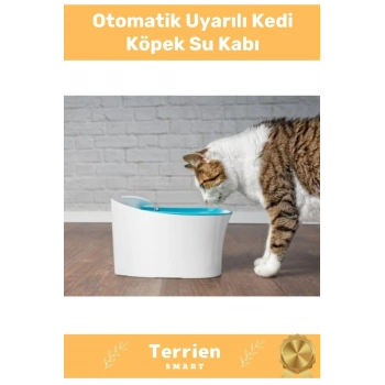 Smart Seri Özel Üretim Yeni Teknoloji Otomatik Uyarılı Ledli Karbon Filtreli Şık Kedi Köpek Su Kabı