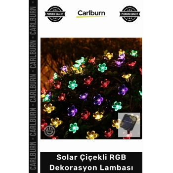 #Solar 30 Ledli Bahçe Dış Mekan Peyzaj Aydınlatma Güneş Enerjili Solar Çiçekli RGB Dekorasyon Lambası