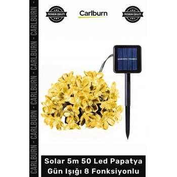 #Solar Bahçe Dekorasyonu Dış Mekan Su Geçirmez Solar 5m 50 Led Papatya Gün Işığı 8 Fonksiyonlu