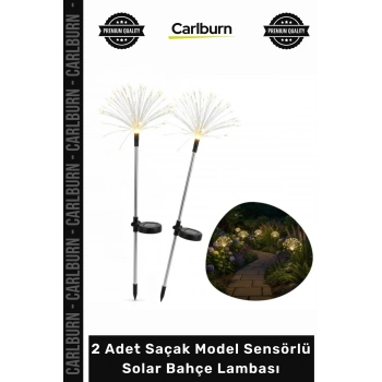 #Solar Dış Mekan Dekoratif Su Geçirmez LED 2 Adet Saçak Model Sensörlü Solar Bahçe Lambası