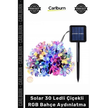 #Solar Dış Mekan Peyzaj Solar 30 Ledli Çiçekli RGB Bahçe Aydınlatma Dekorasyon Güneş Enerjili