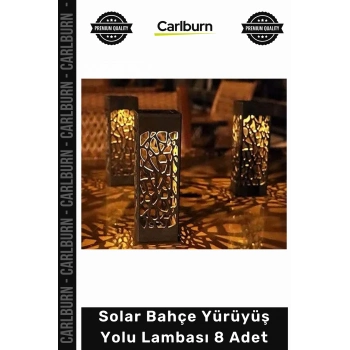 #Solar Güneş Enerjili Otomatik Sensörlü Dekoratif Bahçe Solar Bahçe Yürüyüş Yolu Lambası 8 Adet