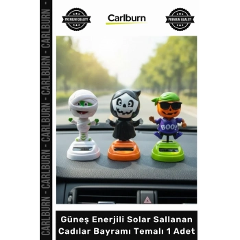 #Solar Masaüstü Dekoratif Mumya Güneş Enerjili Solar Sallanan Cadılar Bayramı Temalı 1 Adet