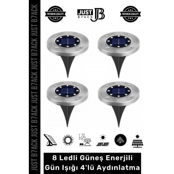#SolarAydınlatma Su Geçirmez 8 Ledli Solar Güneş Enerjili Bahçe Işık Aydınlatma Gün Işığı 4lü Lamba