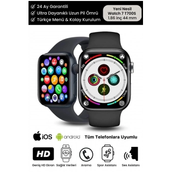 Su Geçirmez 45mm T700s Watch 7 Ios Android Sağlık Sensörlü Bluetooth Aramalı Alarm Akıllı Saat