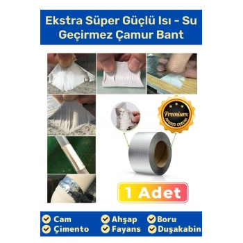 Su Geçirmez Sızdırmaz Alev Geciktirici Dayanıklı Alüminyum Sakız Çamur Bant 48mmx2mt Tamir Bandı 1