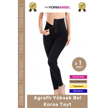 #Tayt İç Göstermeyen Karın Mide Bel Toparlayan Sıkılaştıran Kadın Spor Agraflı Yüksek Bel Korse Tayt