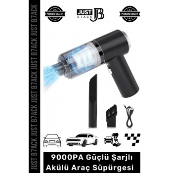#OtoSüpürge 9000PA Çekiş Güçlü Emiş Gücü Hafif 4000mAh Lityum Pil Şarjlı Araç Süpürgesi
