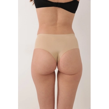 #Korse Dikişsiz Silikonlu Toparlayıcı Mikrofiber Ten Lazer Kesim Düşük Bel Tangalı Korse Külot