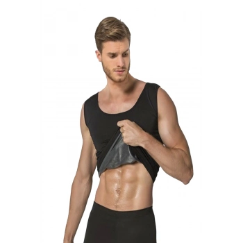 #TermalAtlet Polyamid Zayıflatıcı Terleten Fit Spor Korse Siyah Erkek Termal Sauna Atlet