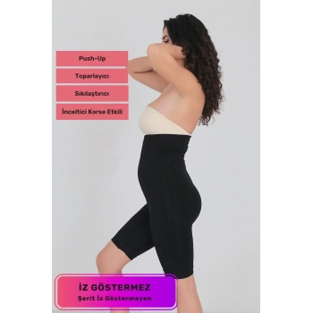 Özel Tasarım Vücut Şekillendirici Toparlayıcı İz Göstermeyen Push-Up Destekli Yüksek Bel Dikleştirici Korse