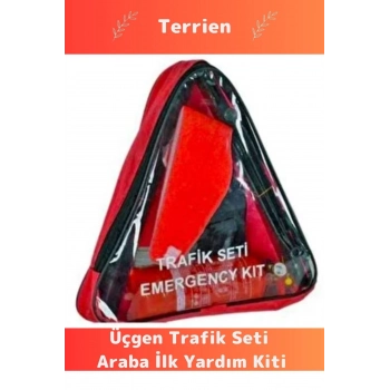 TSE Belgeli Tüvtürk Uyumlu Bez Çantalı Karayollarına Uygun Araba Oto Araba Üçgen Trafik Seti