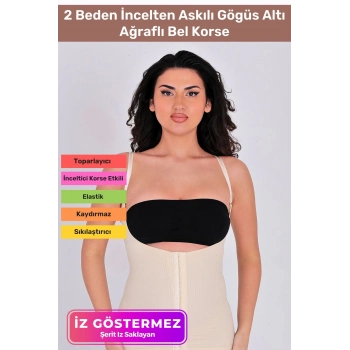 Vücut Şekillendirici Toparlayıcı Sıkılaştırıcı 2 Beden İncelten Askılı Gögüs Altı Ağraflı Bel Korse