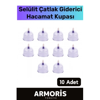 Yeni Nesil Selülit Çatlak Giderici Vakumlu 7 Numara Hacamat Kupası 10 Adet