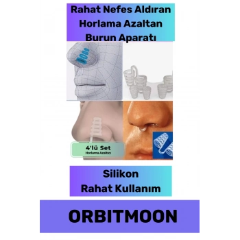 Yeni Seri Rahatlatıcı Uyku Önleyici Horlama Azaltıcı Nefes Alıp Verme Burun Delik Aparatı 4lü Set